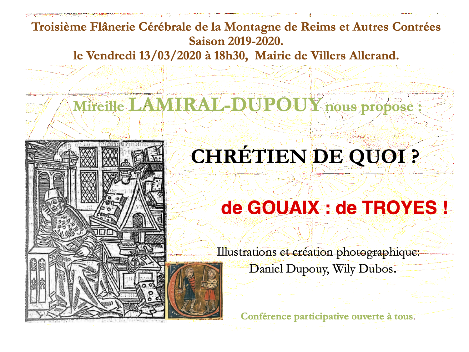 Flânerie cérébrale : Chrétien de Troyes @ Mairie de Villers-Allerand Montchenot | Villers-Allerand | Grand Est | France